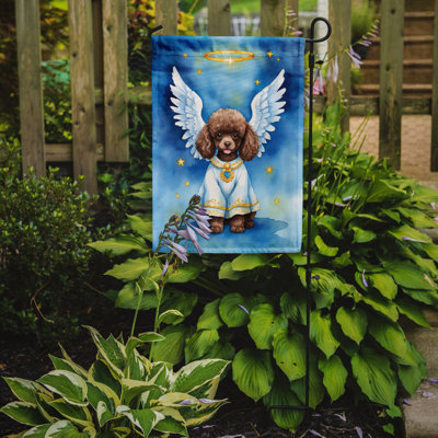 Drapeau de jardin chocolat caniche My Angel