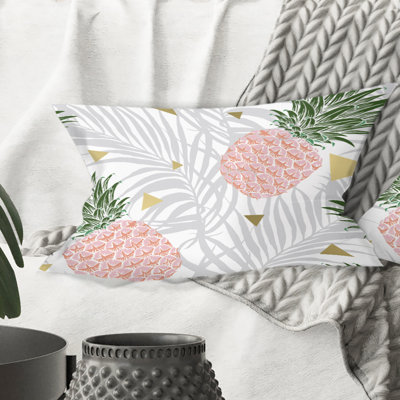 Coussin Pineappple On Tropical Leaves