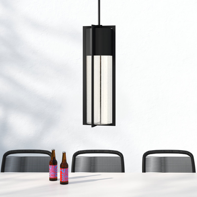 Bandit Outdoor Pendant, Black, 21.75" H x 6.25" W, Incandescent