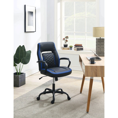 Chaise de bureau en similicuir noir
