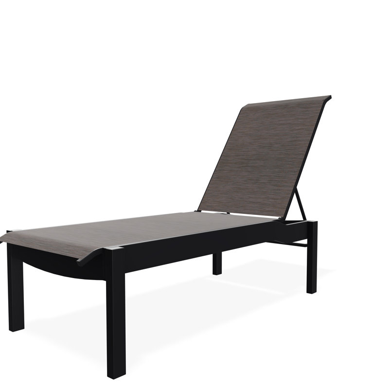 Chaise longue sans accoudoirs empilable en polymère avec accoudoirs Leeward, Noir, James
