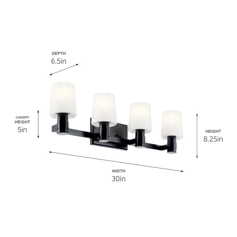 Keison 4 - Light Dimmable Vanity Light, Black