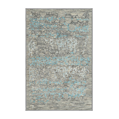 Tapis abstrait gris / bleu