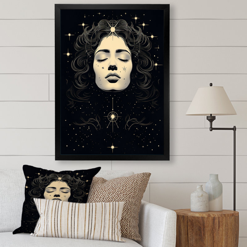Spiritual Insight VII sur impression sur toile, H 44 po x l 34 po x P 1,5 po, Cadre simple noir