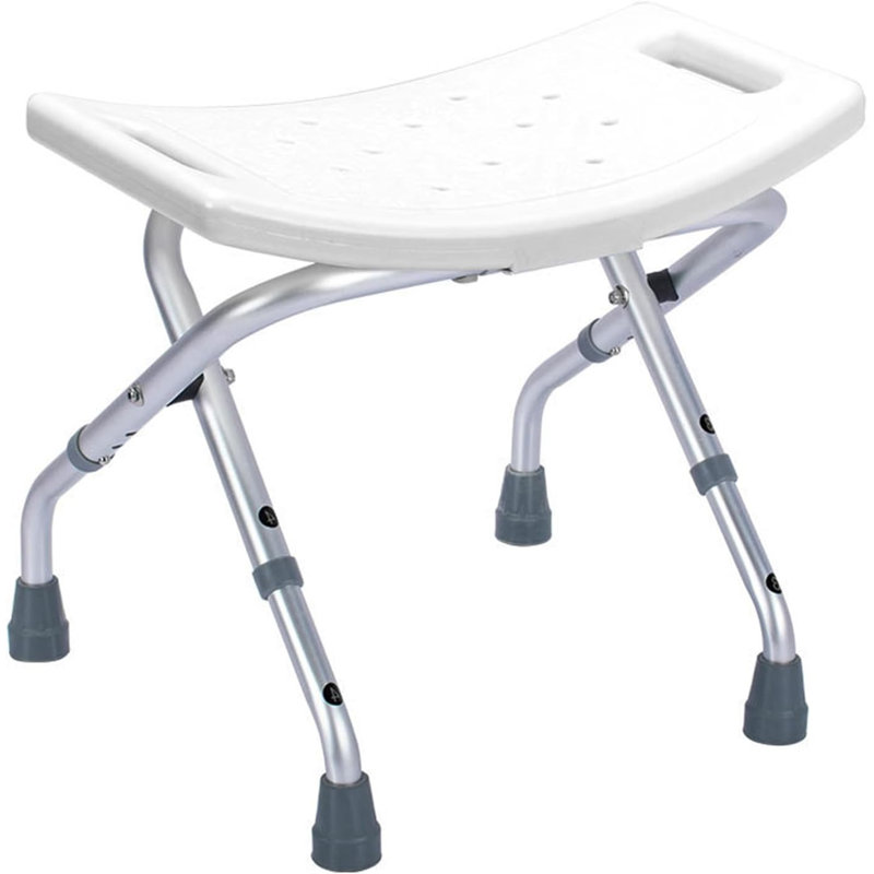 Folding Shower Chair Seat, Height Adjustable Bath Stool with Non-Slip Feet