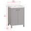 Conaway 24 po Meuble-lavabo autoportant à simple cuve gris impérial avec comptoir en acrylique