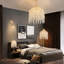 Lampe de table élégante en cristal 19 po (H) - Cascade rétro avec abat-jour en perles de cristal et perle en cristal et base texturée en marbre