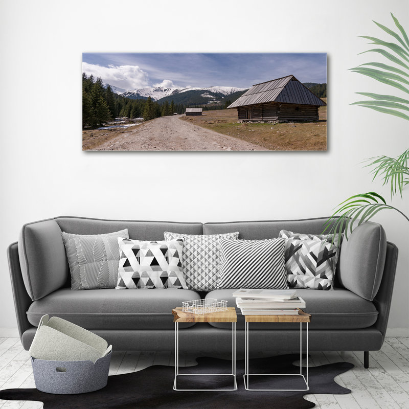 House In Mountains - Wrapped Canvas Print, Canvas, 50cm H x 125cm W