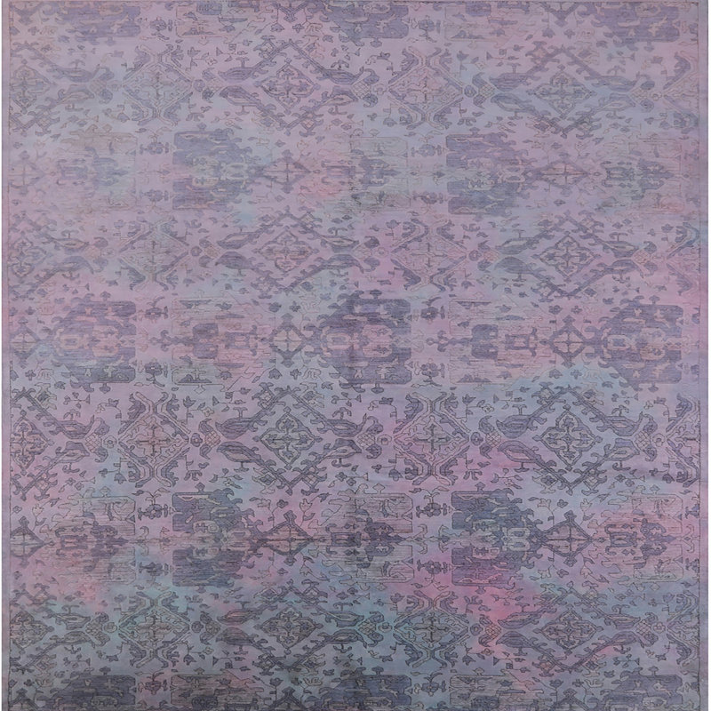 Tapis mauve de style sud-ouest, Carré 3 pi