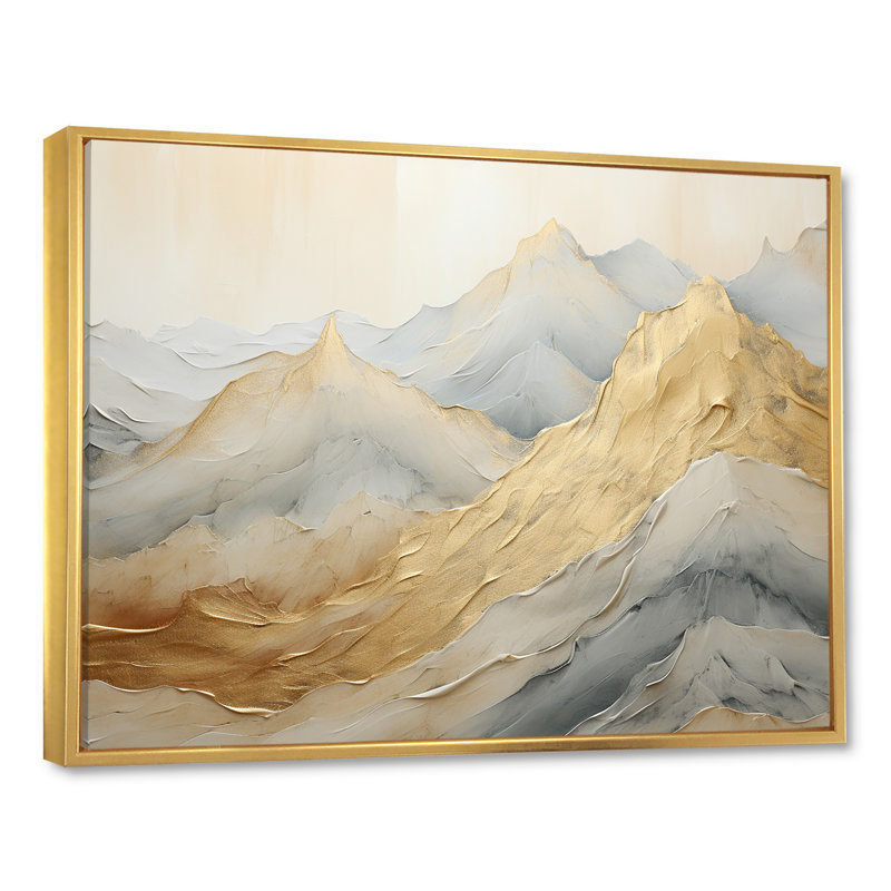 Alpine Mountain Harmony sur impression sur toile, H 34 po x l 44 po x P 1,5 po, Cadre flottant doré