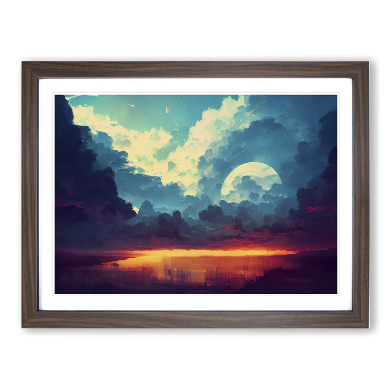 Magnificent Cloud - Framed Print, 34cm H x 46cm W x 2cm D, Walnut