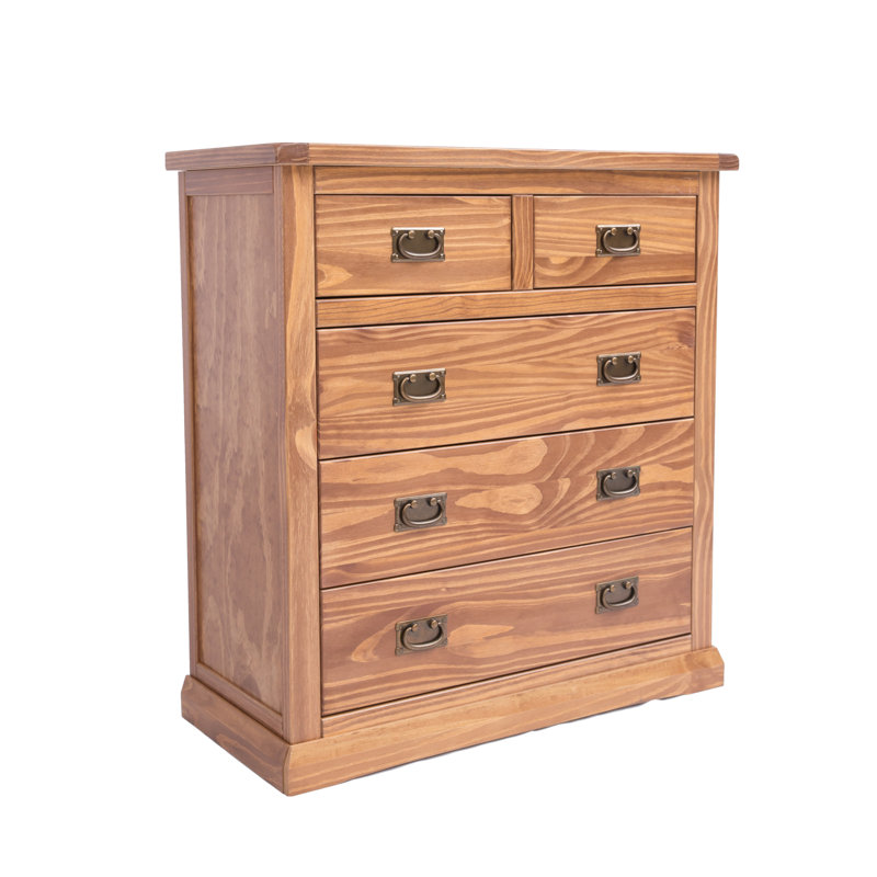 Dotson 90cm W 5 - Drawer Chest of Drawers, Light Brown