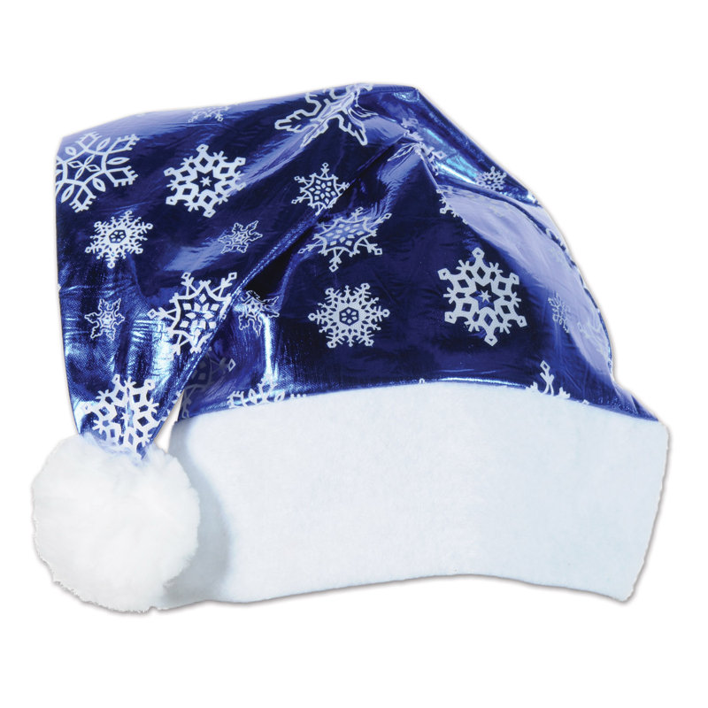 Chapeau de Noël bleu métallique de Noël