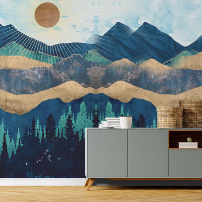 Abstract Mountains Peel & Stick Border