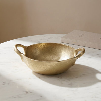 Atelier 7.5" Gold Decorative Bowl With Handle