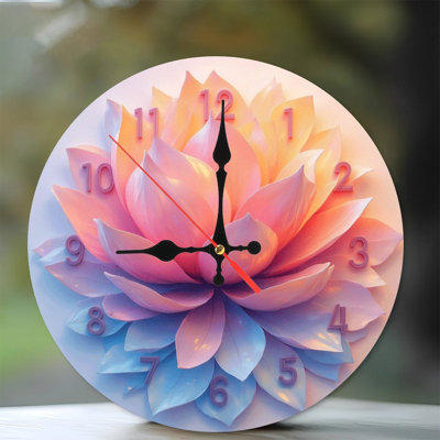 Magnifique horloge murale fleur de lotus