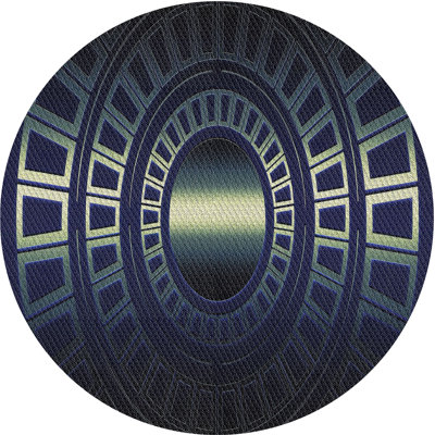 Tapis décoratif géométrique noir