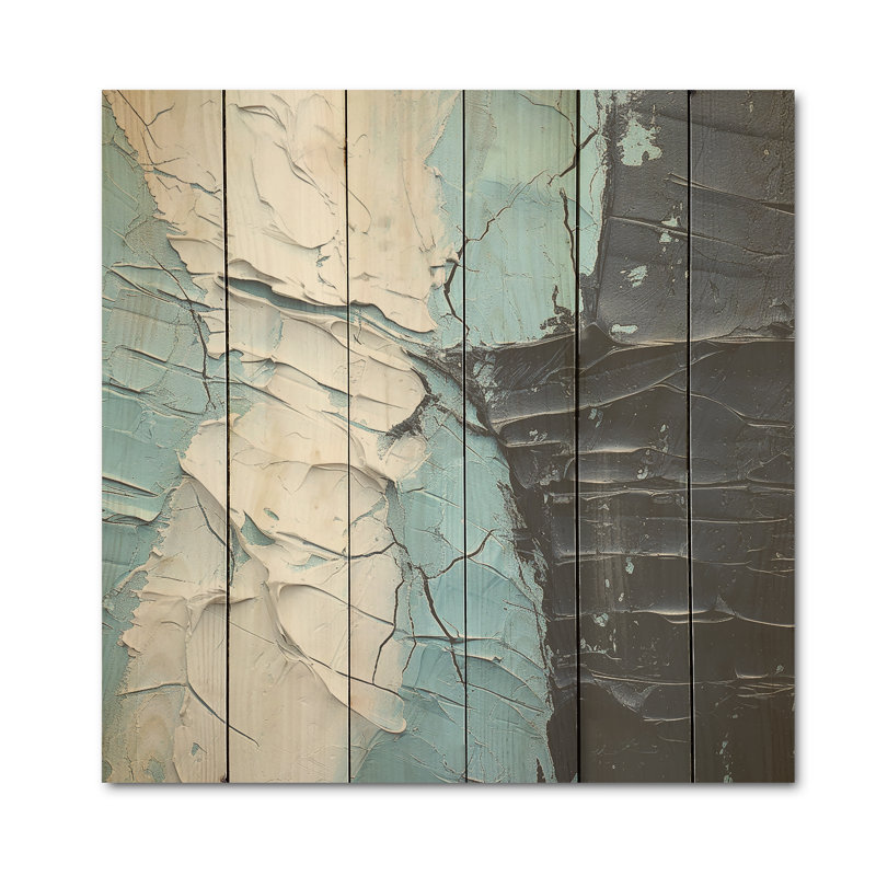 Minimalisme noir et bleu, coin de peinture - art mural en bois côtier sur bois de pin naturel, H 15 po x l 15 po