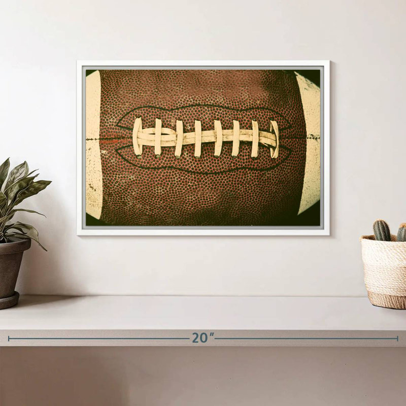 Vieux football, Cadre flottant blanc, 13 po x 9 po