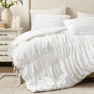 Édredon très grand 3 pièces, style champêtre, romantique, attaches, microfibre, chaleur duveteuse, standard 100, taille d'entretien lavable à la machine en thème champêtre, motif sur et taies décoratives, microfibre brossée pour