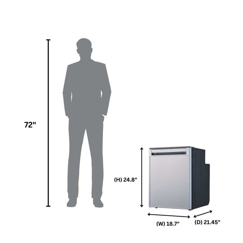 Equator 12V/DC Mini-Fridge Freezer 2.8cf Stainless for RV BOAT OFF-GRID