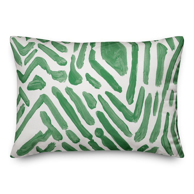 Coussin décoratif intérieur / extérieur en polyester , H 14 po x l 20 po, Vert
