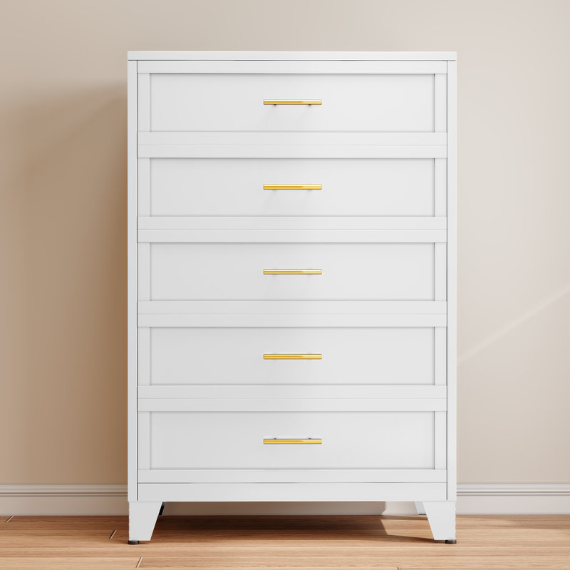Commode 5 tiroirs Modern White