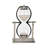 Decorative Metal and Glass Sandtimer Object for Home Decor - Contemporary Sculpture Accent for Office, Table or Living Room Decoration - Silver-277107267