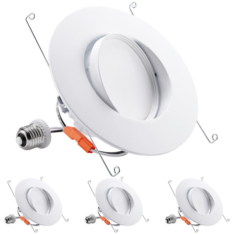 Éclairage encastré à DEL réglable 5/6 po, éclairage encastré à cardan, intensité variable 13 W (100 W Eqv), blanc doux 2700 K