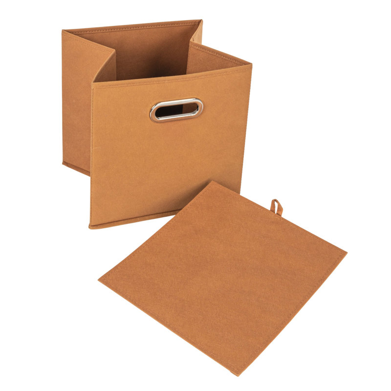 Bacs de rangement ouverts en tissu, Terracotta