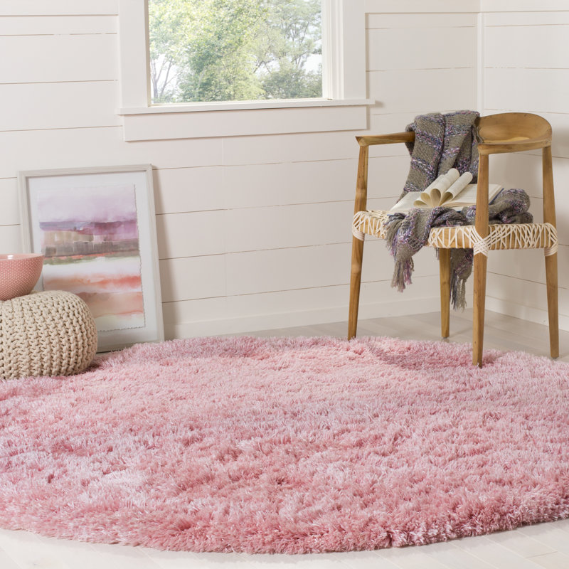 Hermina Light Pink Area Rug, Round 6'7"