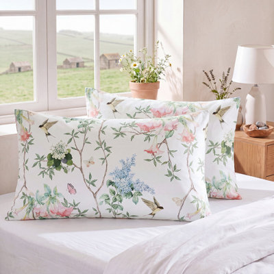 100% Cotton Pillowcases Set of 2 Standard Size Pink Floral Pillow Cover
