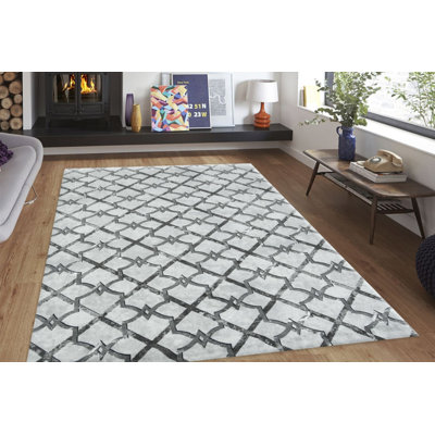 Edwinton Geometric Shag Area Rug