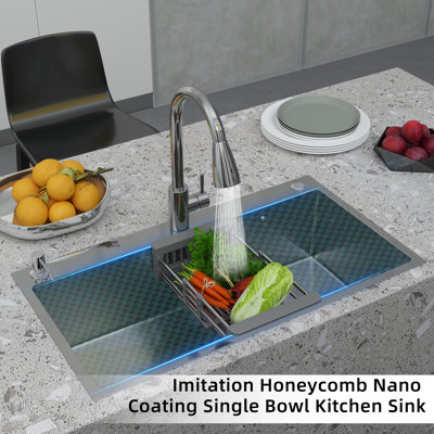 30" X 18" Drop In Single Bowl Kitchen Sink With 304 Stainless Steel Finish