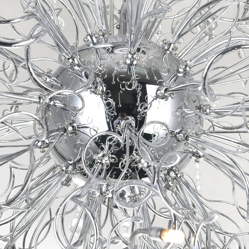 Lustre sphérique spoutnik à 48 lumières avec accents de cristal Mario