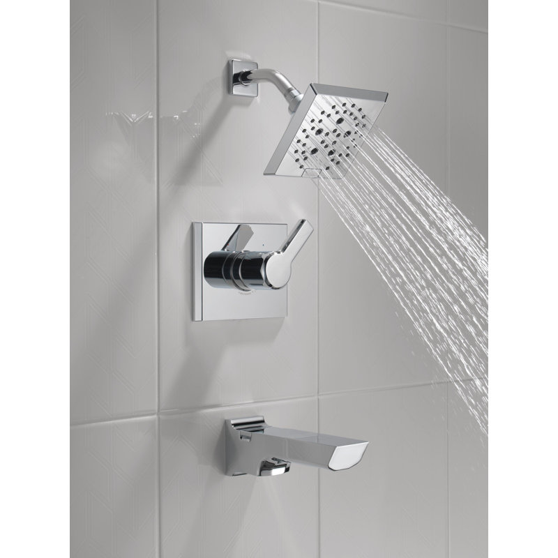 Pivotal® Tub and Shower Faucet with H2Okinetic® Technology, Lumicoat Chrome
