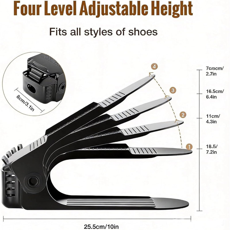 20 Pack Adjustable Double Deck Shoe Stacker Space Saver Shoe Slots Organizer