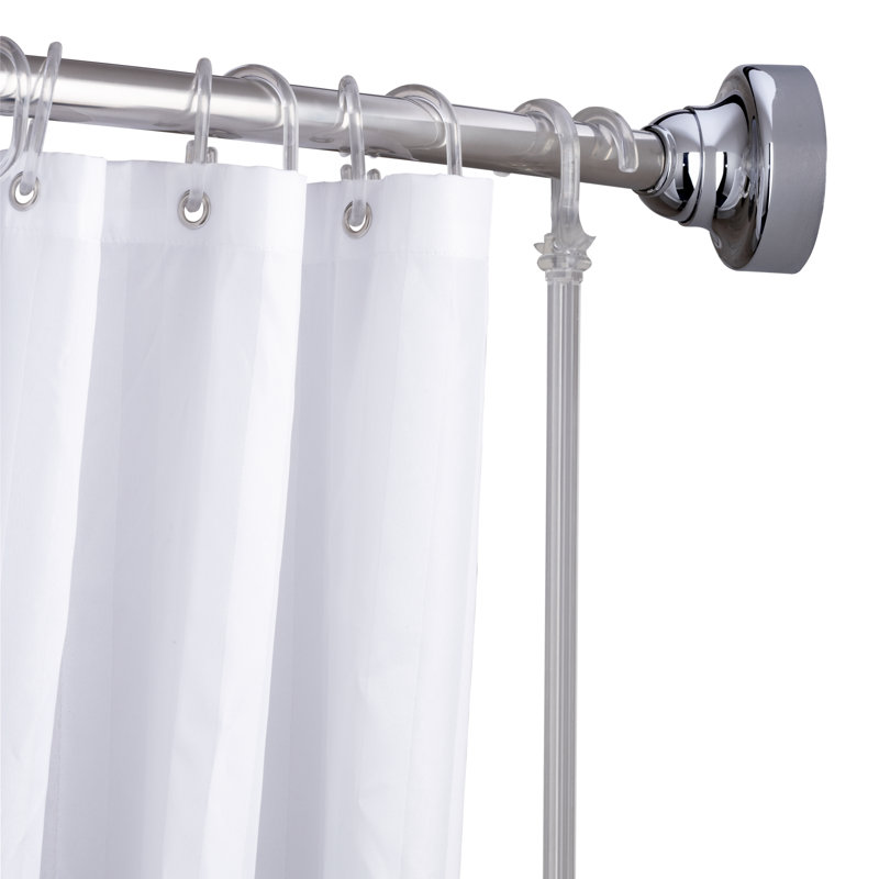 Adjustable Stainless Steel Curved Shower Curtain Rod, 60in