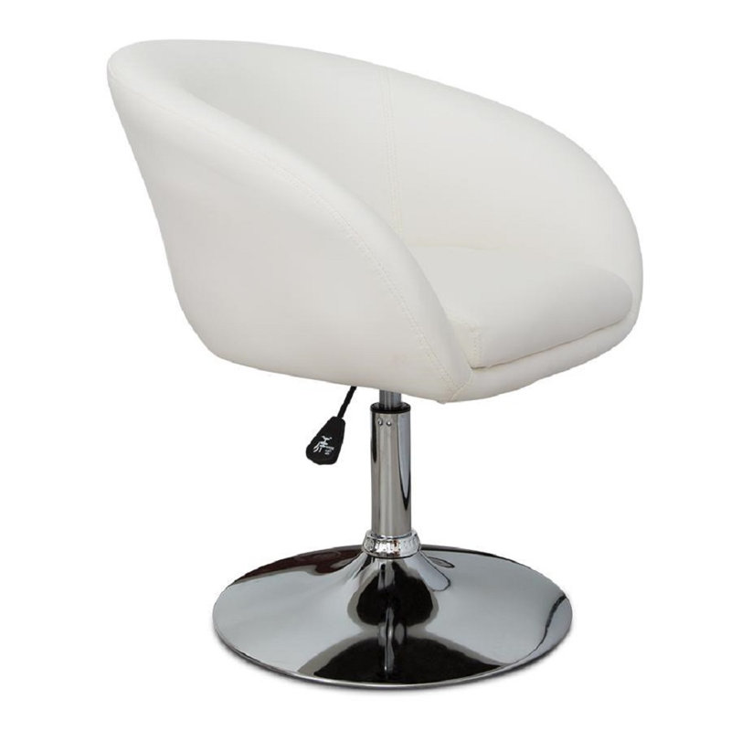 Fauteuil de coiffeuse Valerie avec siège pivotant en cuir végétalien pivotant à 360 degrés et hauteur réglable
