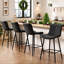 Tabourets de bar en similicuir noir de style Mid-Century, confortables pour les cafés et les sièges extérieurs de 2 chaises à hauteur de comptoir, fabrication, salle à manger adaptée-2062545762