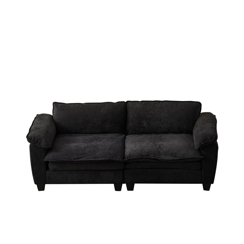 Canapé de luxe, canapé rembourré Chenille, Noir