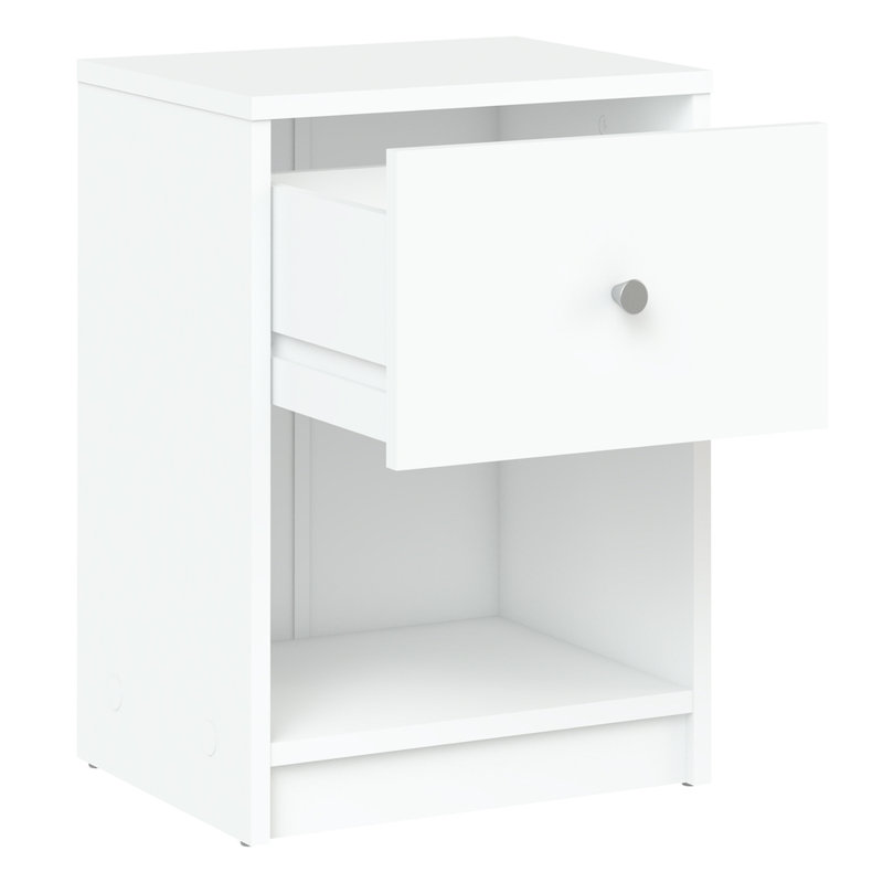 Anguel 1 Drawer Bedside Table, White