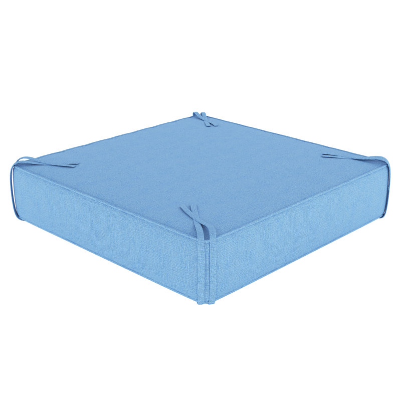 Sunbrella® Outdoor Ottoman Cushion, Canvas Air Blue Sunbrella® Canvas