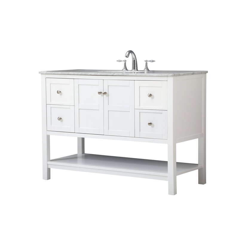  Ensemble de meuble-lavabo 48 po / Finition de la base: Blanc avec plateau Carrera