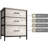Sorbus 3 Drawers Nightstand with Steel Frame, Wood Top & Fabric Bins in Rustic-387410765