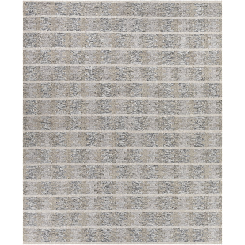 Tapis gris noué à la main Roden, Rectangle de 10 pi x 14 pi