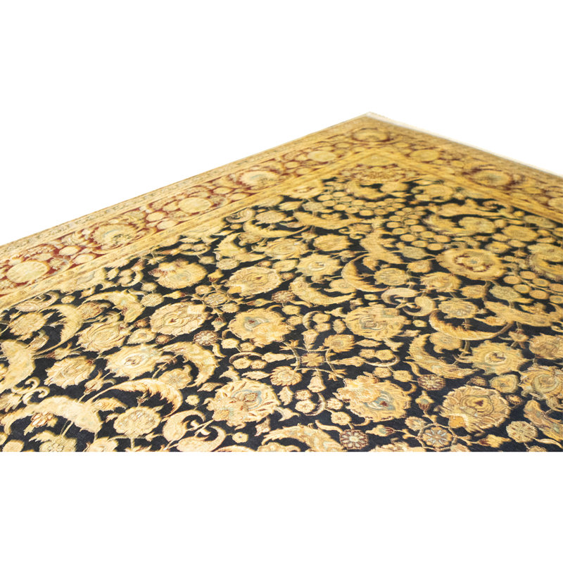 High-Quality Hand-Knotted Black And Red Area Rug
