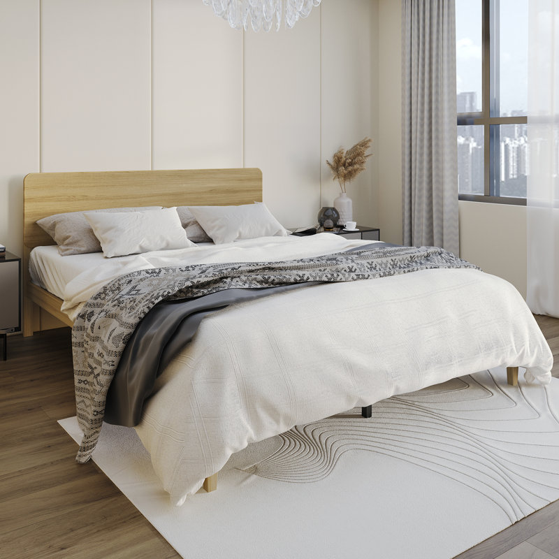 Lit plateforme en bois, Chêne naturel, Grand