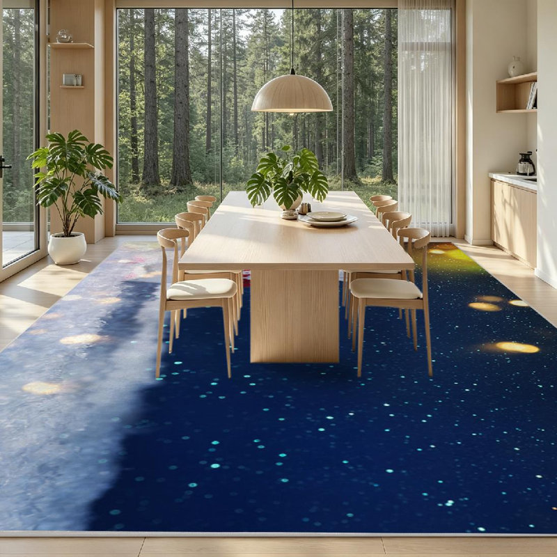 Tapis d'intérieur brun lavable à la machine, motif ours blanc, idéal pour les fêtes de Noël., Rectangle 71" x 98"