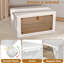 Bacs de rangement en plastique à 4 niveaux avec couvercle 23QT, contenants de rangement empilables avec roues (blanc)
